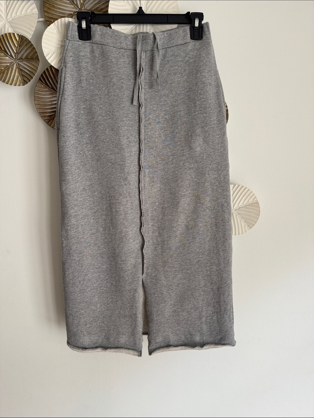 Gray  Drawstring Midi Skirt size F